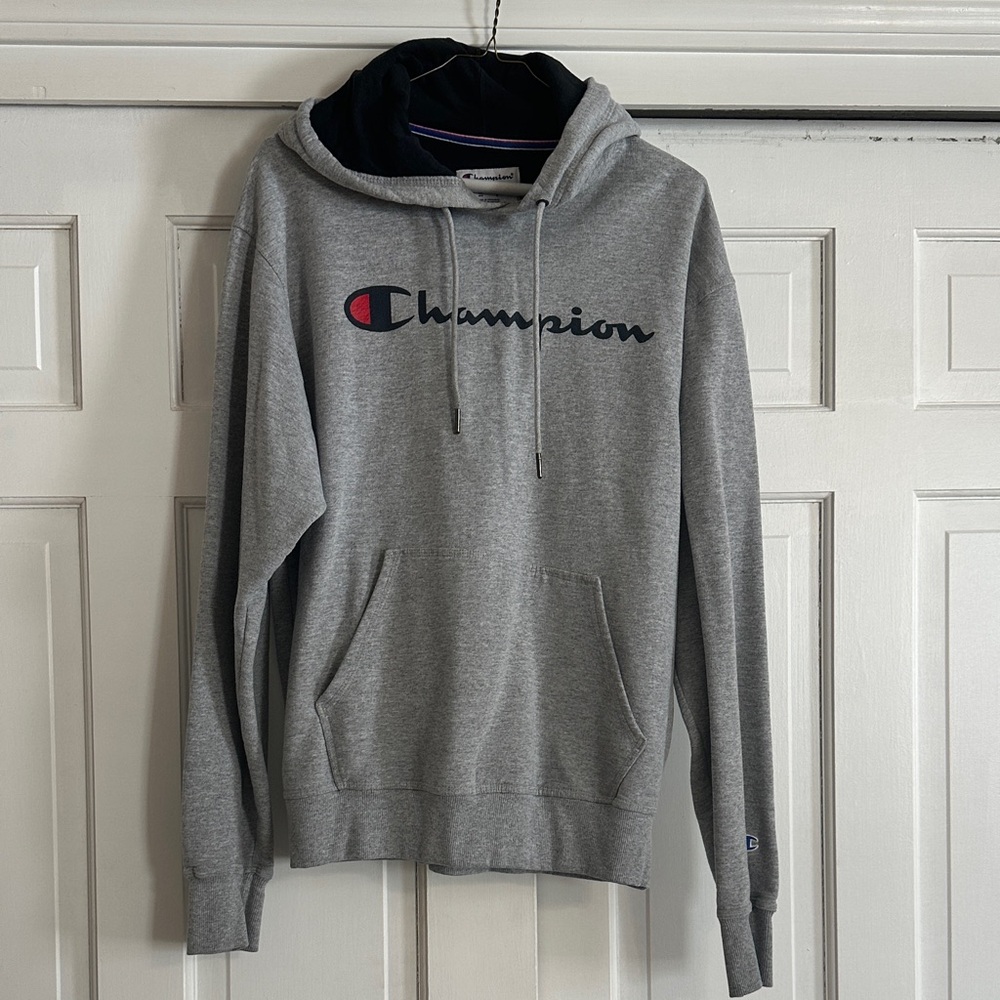 Champion Gray Men's Hoodie with Logo